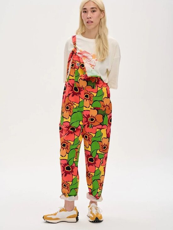 Lucy & Yak Pants - Lucy & Yak Original Dungarees Flower Power Print US 18 EUC Organic Cotton